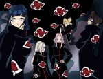 akatsuki sakura ino tenten hinata rote wolken schwarz