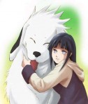 hinata streichelt akamaru naruto