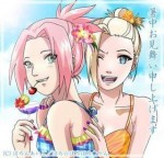 ino sakura bikini blond pink naruto