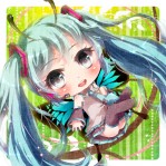 Vocaloid Miku Hatsune Schmetterling Chibi Flügel