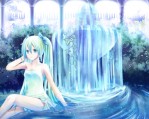 Vocaloid Miku Hatsune Wasser nass Brunnen