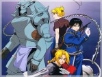 Fullmetal Alchemist Ed Edward Elric Al Alphonse Elric Roy Mustang Riza Hawkeye Ritterrüstung Rüstung Waffe Gewehr Gruppenbild